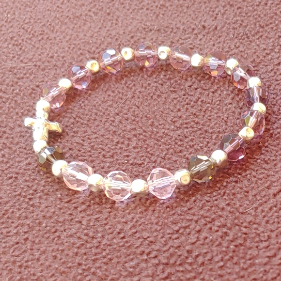 Custom Made Jewelry - Celestial Crystal Stretchy Rosary Bracelet